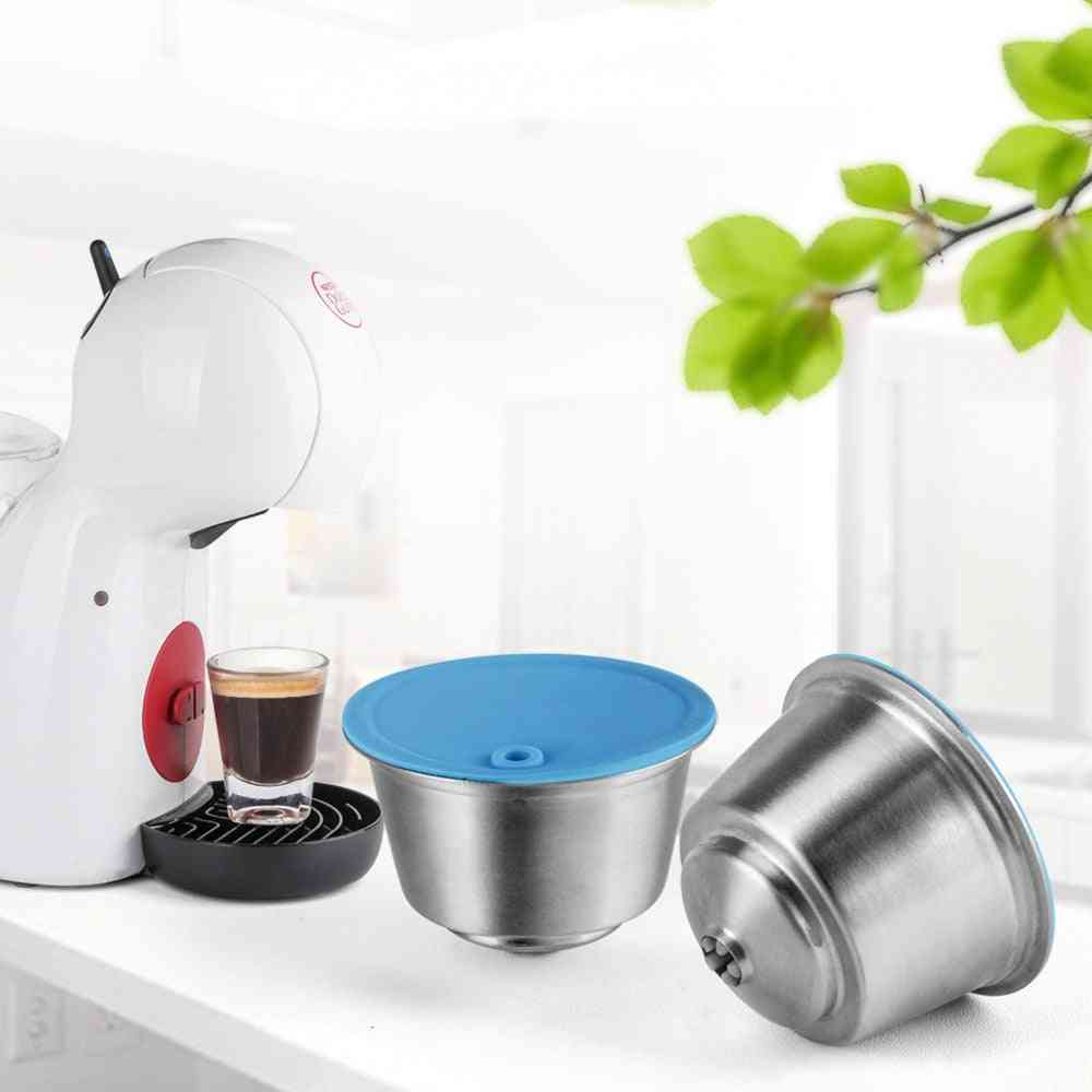 Stainless Steel Metal Reusable Capsule Silicone Cover Machine Coffee Spoon With Clip