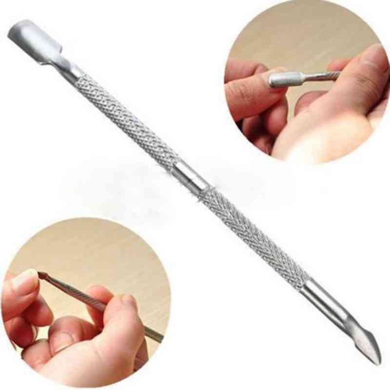 Stainless Steel Cuticle Pusher, Spoon Remover Nail Care Cleaner Manicure Art Pedicure Tool