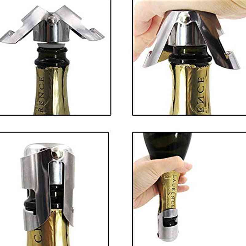 Stainless Steel- Champagne Cork, Portable Sealing, Machine Bar, Stopper Cap