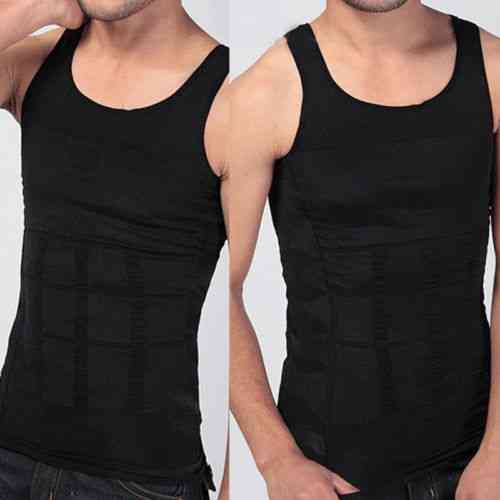 Men's Slim Body Tummy Belly Fatty Vest T Shirt Corset Shape Wear Underwear