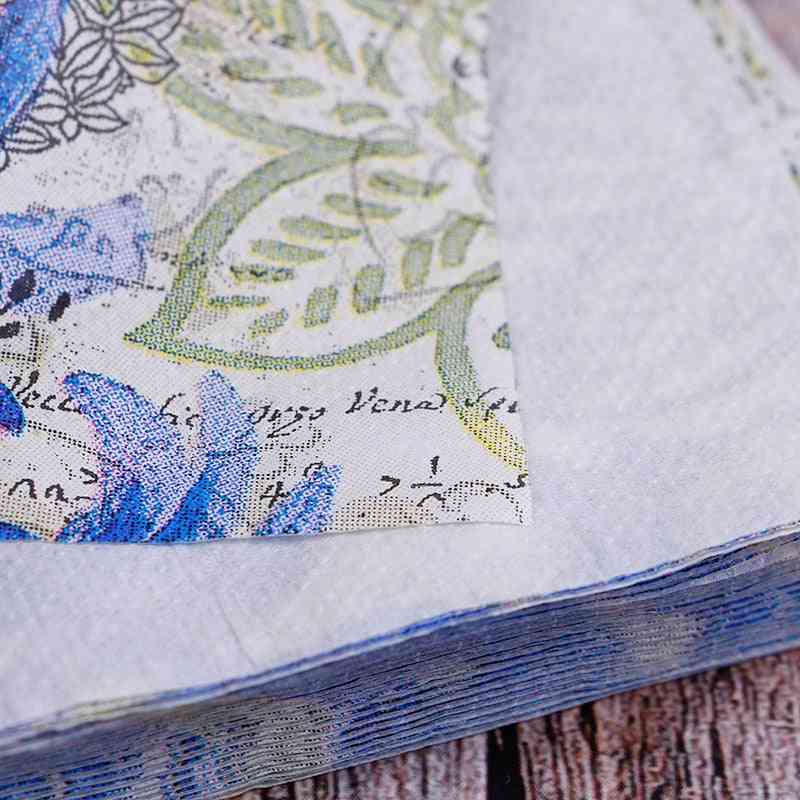 Flower Butterfly Stamp Design - Elegant Table Tissue Paper Napkins