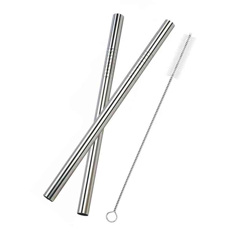 Wide Reusable Stainless Steel Drinking Straw For Smoothies/milk/bubble/tea