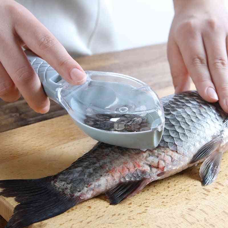 Plastic Fish Cleaning Tool, Lid Cooking Utensils Scale Manual Scraper