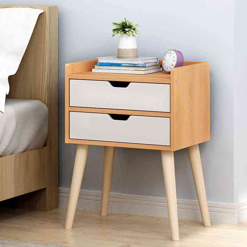 Mesa de cabeceira nórdica, pequeno armário de madeira maciça