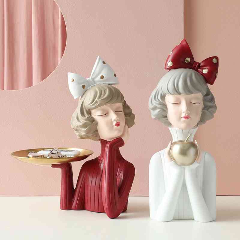 Modern Gorgeous- Girl Resin Art Statue, Tabletop Figurines For Home Decoration