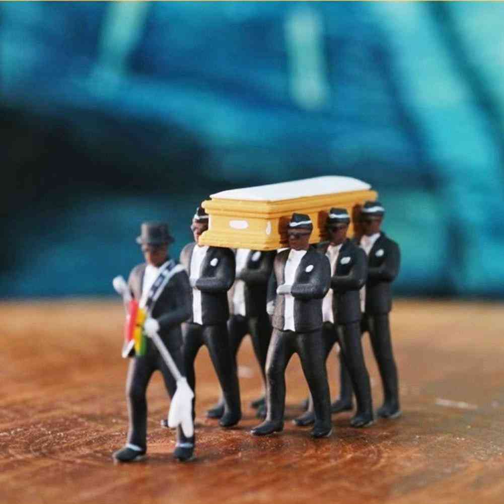 High Simulation Plastic Ghana Funeral Coffin Dancing Pallbearer Team Model