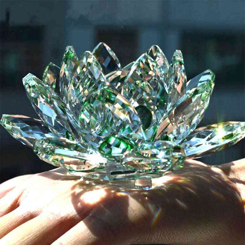 Quartz Crystal Lotus Flower Crafts Glass,  Home Wedding Party Decor
