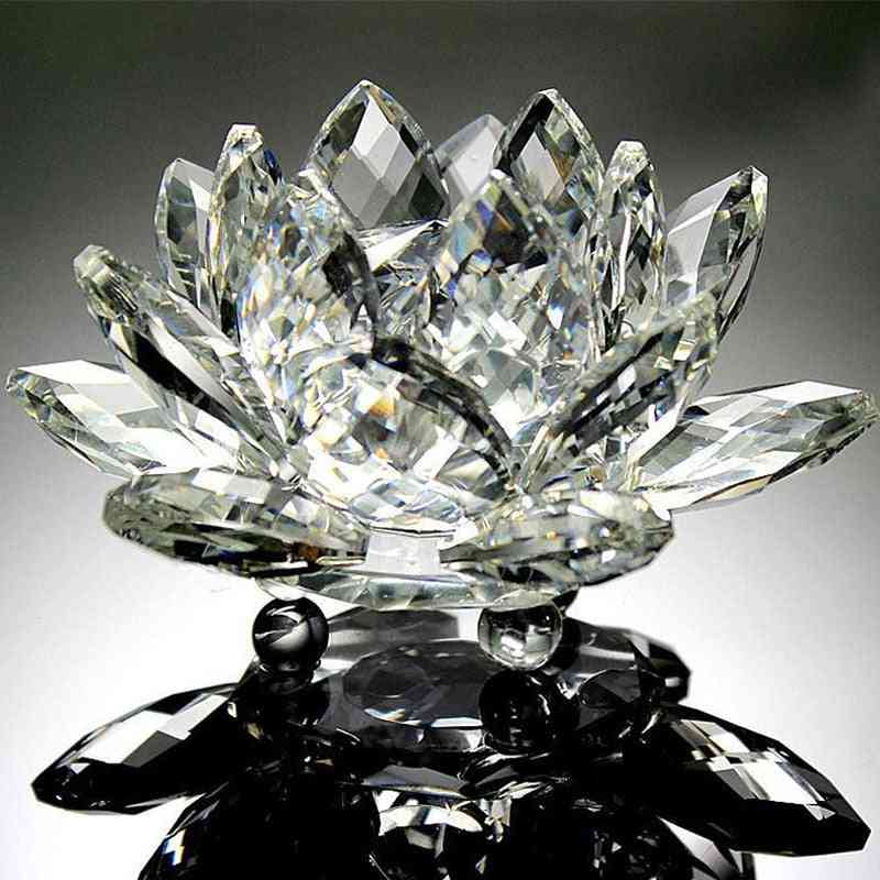 Verre d'artisanat de fleur de lotus en cristal de quartz, décor de fête de mariage à la maison