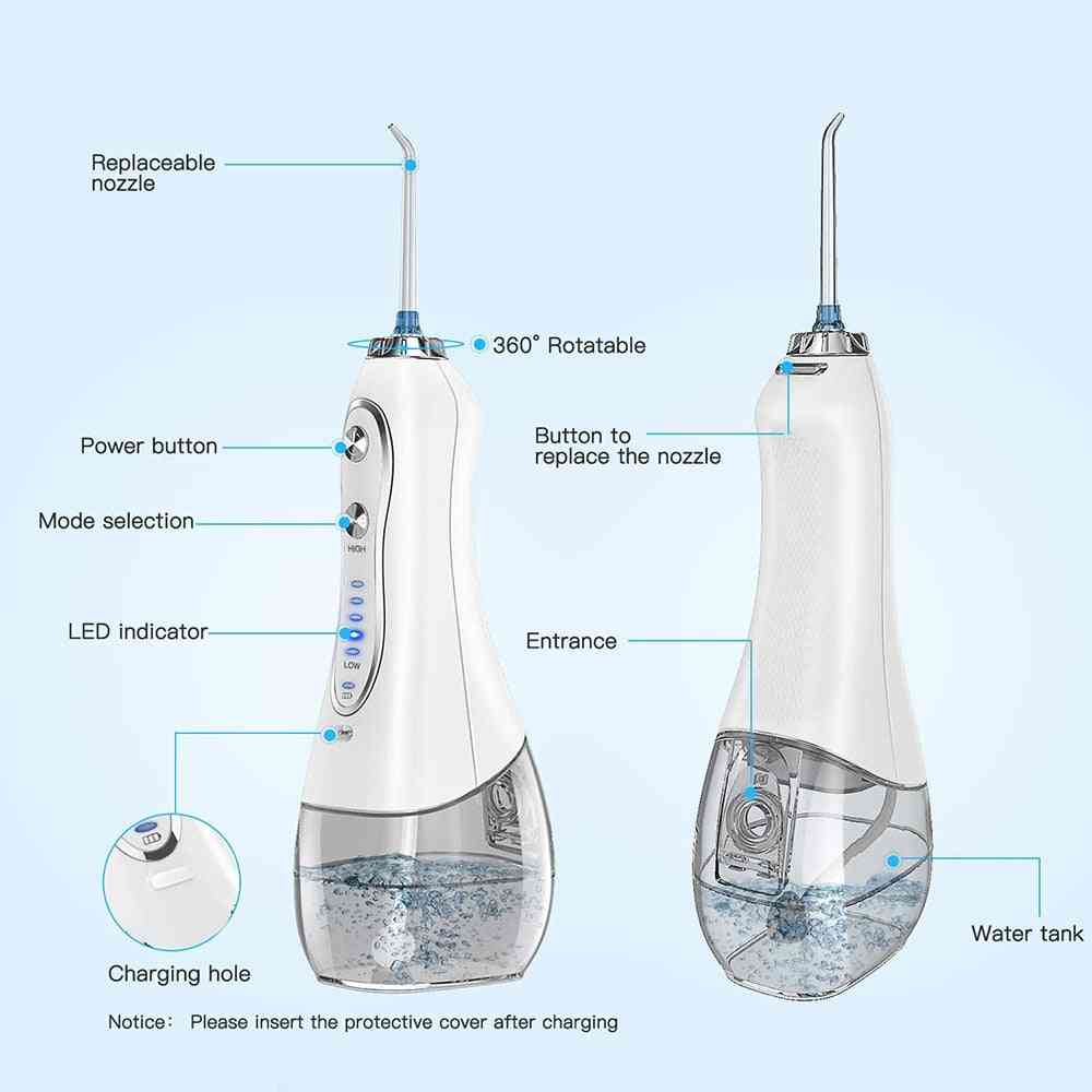 Waterproof Cordless Dental Oral Irrigator, Water Flosser