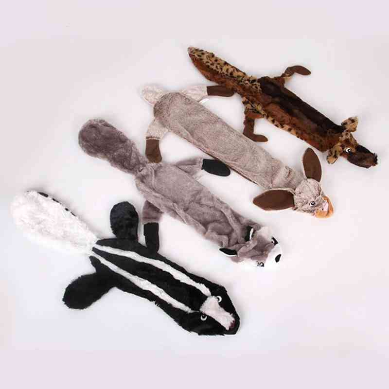 Stuffed Squeaking- Big Raccoon, Wolf, Rabbit Toy For Pet Training, Sleeping