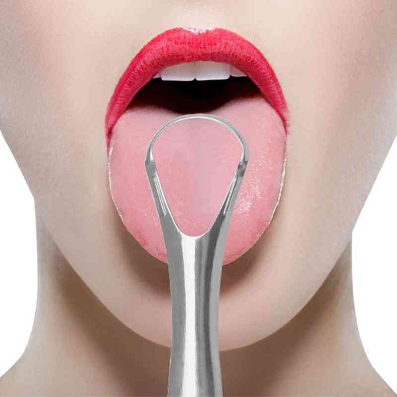 Stainless Steel Scraper Reusable Tongue Scraper For Oral Care