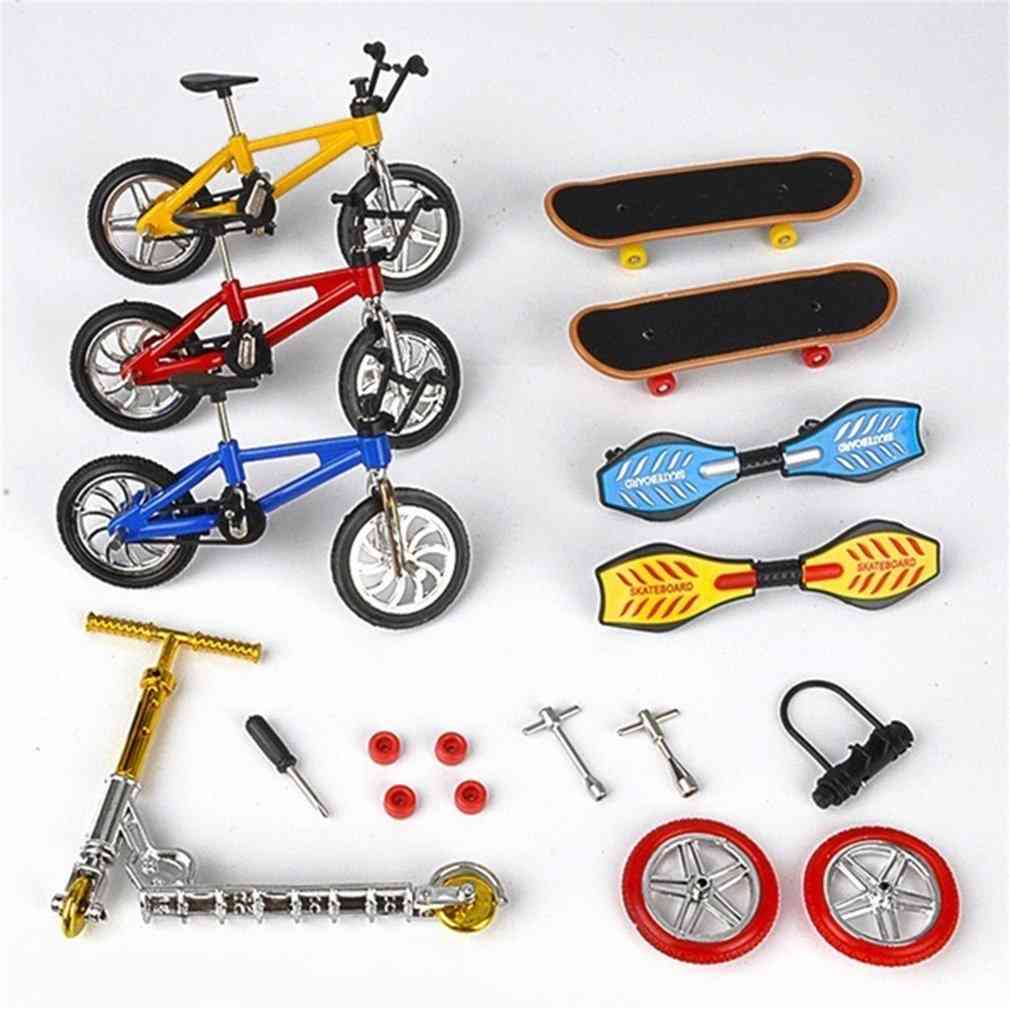 Jouet de planche à roulettes de doigt de vélo - planche à roulettes, planche de vitalité et ensemble de scooter