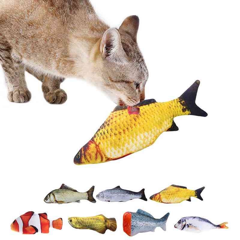 3d-fish Shape, Interactive Catnip, Stuffed Pillow Doll Playing Toy For Pet