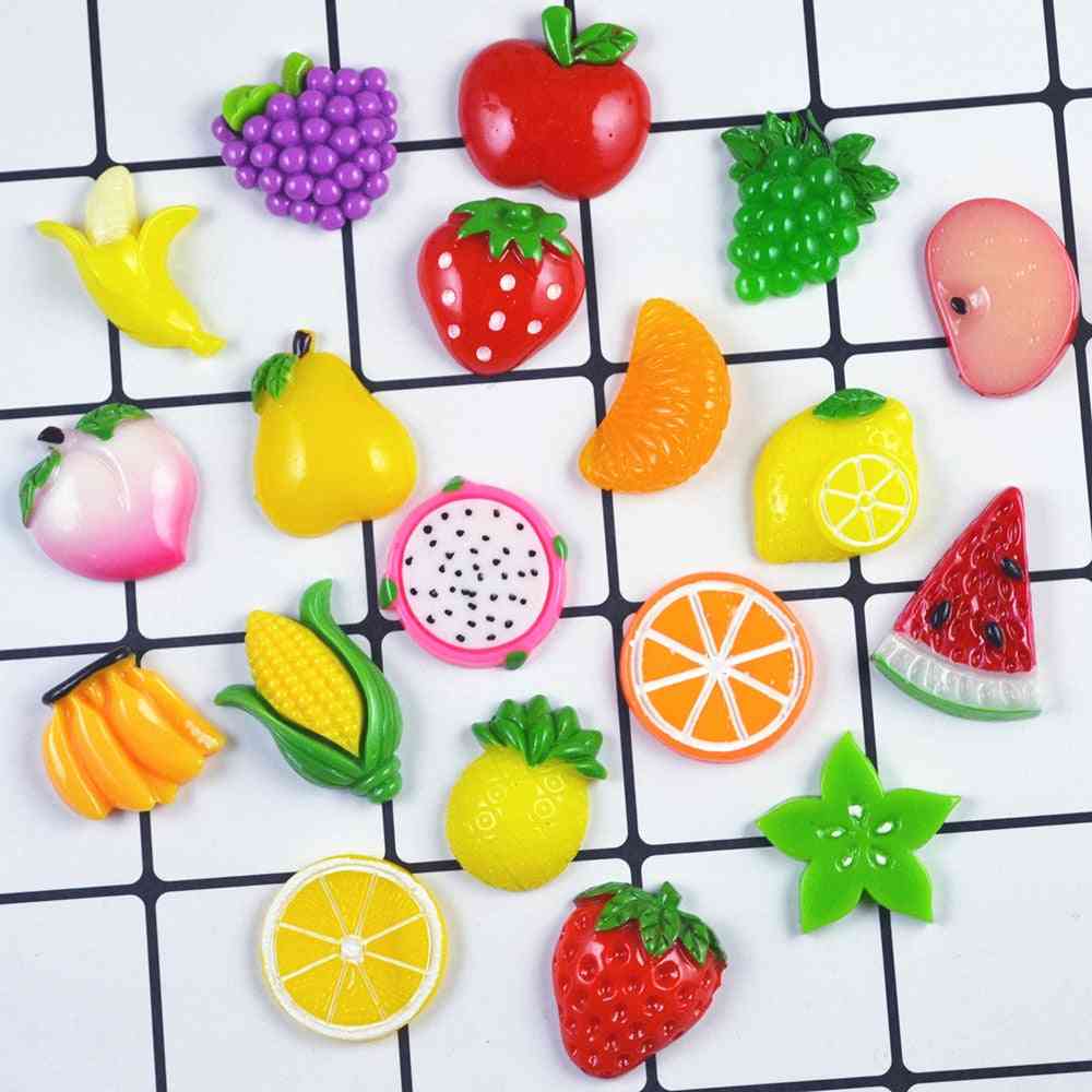 10pcs- Colorful Fruit Charms Filler, Stress Relief, Polymer Addition Slime Toy