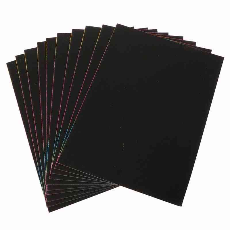 10 Sheets A4 Magic Scratch Art Painting Paper With Drawing Stick