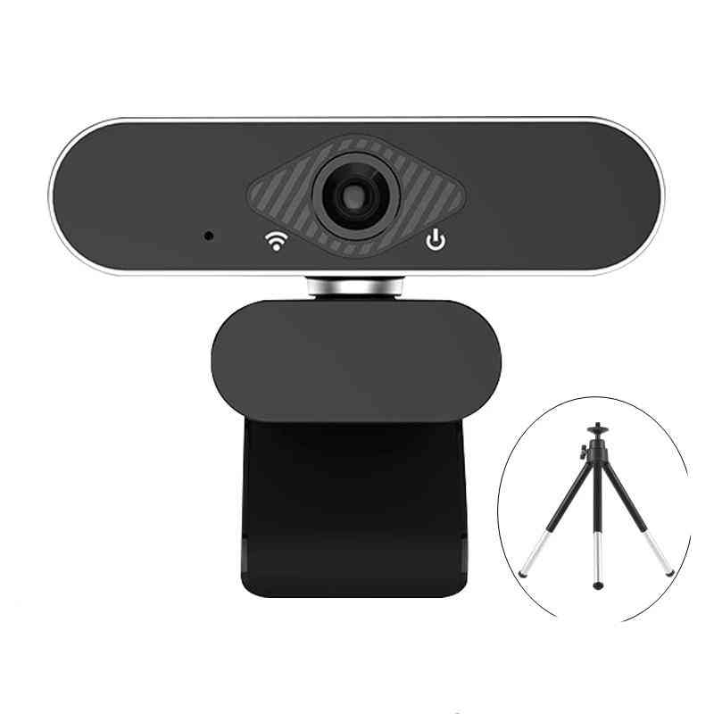 Webkamera til pc mikrofon usb, webcam widescreen video, undervisning live med stativ
