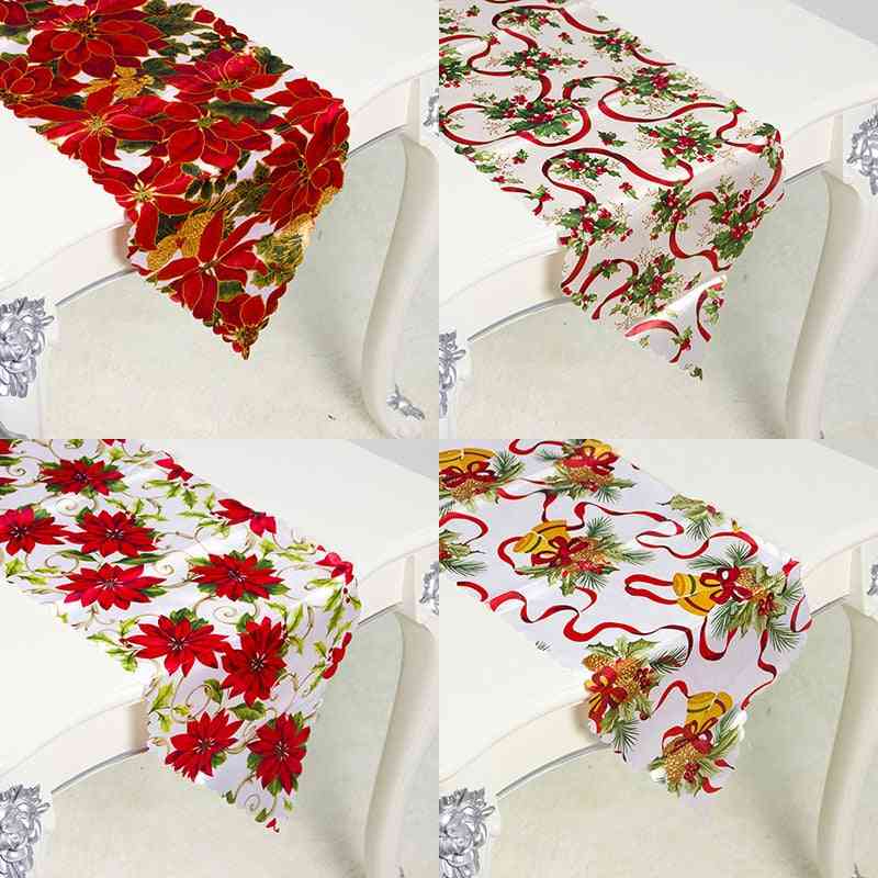 Kinesisk röd blomma- klassiskt lapptäcke, bordsdekoration, löpmatta