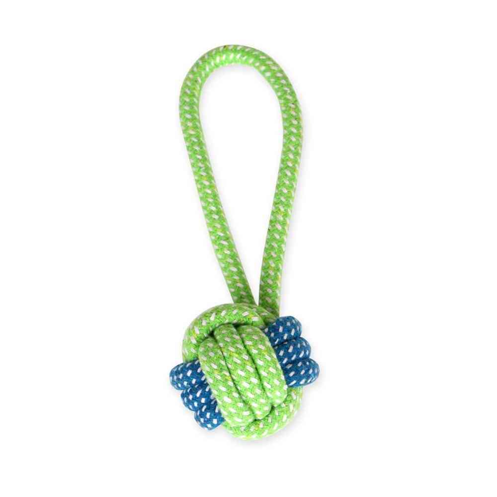 Vata, žuvacie šteniatko, molárne zuby čisté, zelené pletené lano na hračku pre domácich miláčikov
