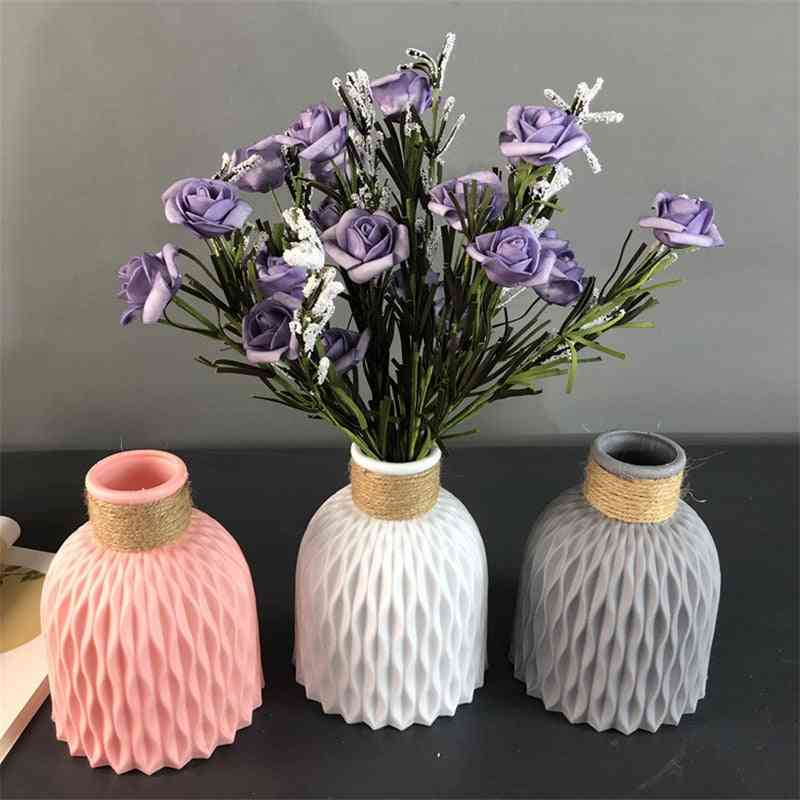 Home Decor Anti-ceramic Plastic Imitation Rattan Flower Vase