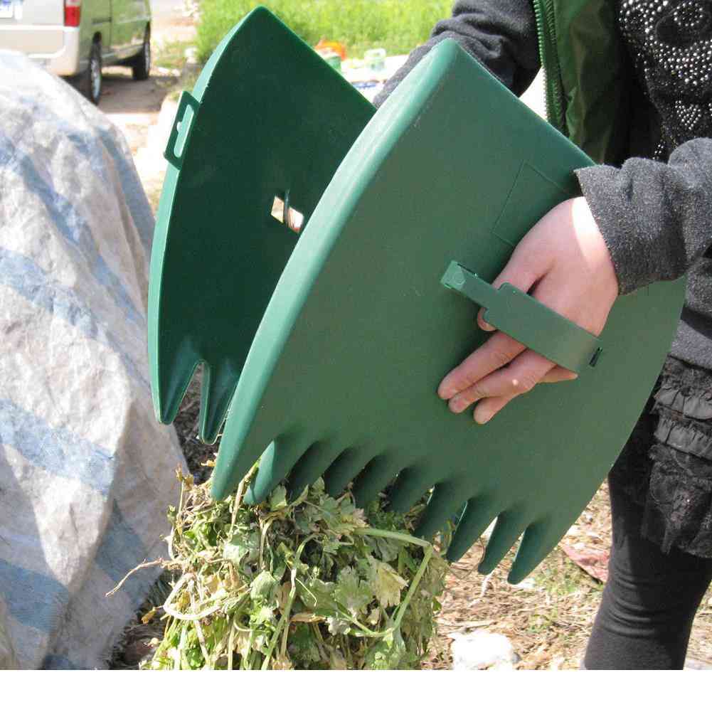 Bærbar hage rengjøring søppel blader, scoop samle verktøy hånd raker