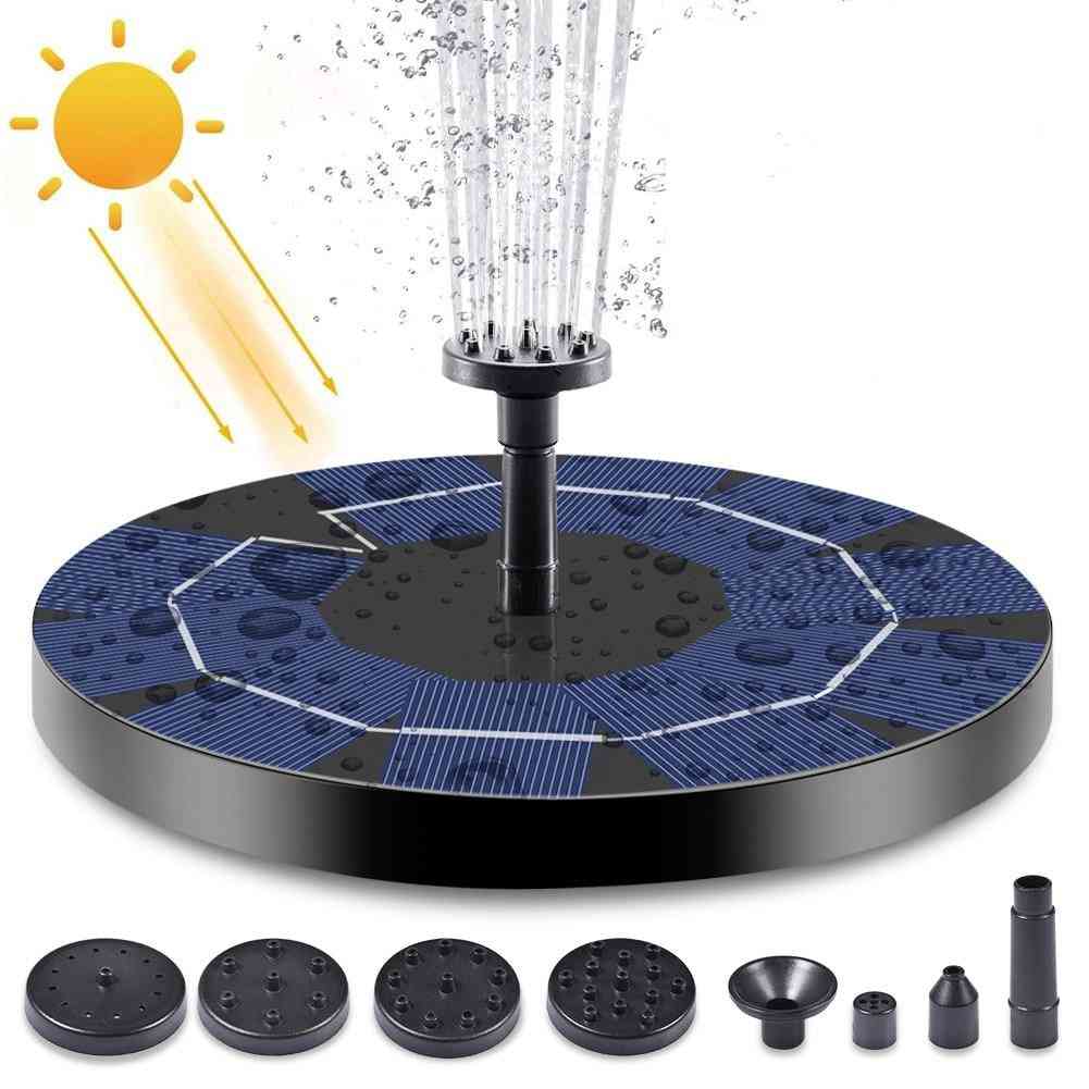 Bird Bath- Water Floating, Solar Pump Fountain Kit With Rechargeable Battery