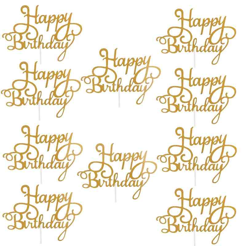 Happy Birthday Cake, Topper Bling Sparkle, Decoration Sign