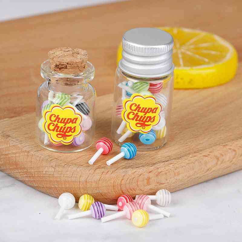 Mini Lollipops With Case Holder Candy For Doll House, Kitchen Furniture