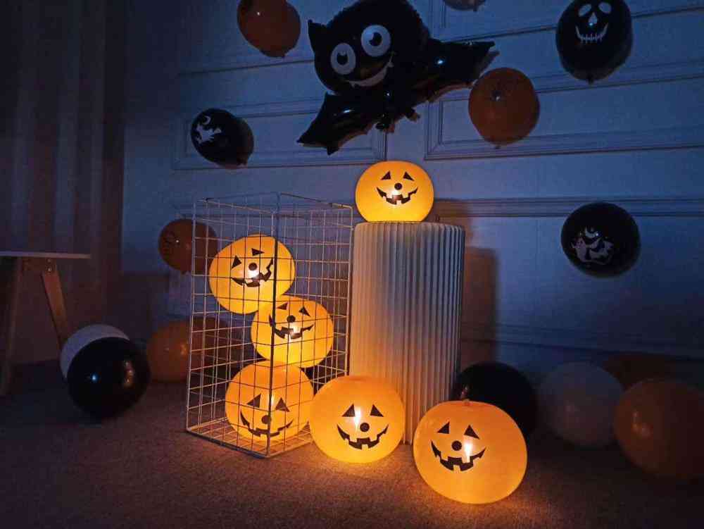 Mini ballons d'halloween de dessin animé, citrouille avec jouet de lumières