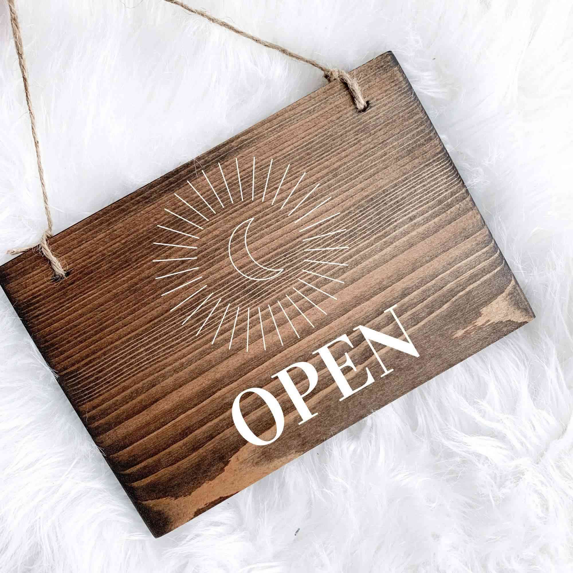 Open & Closed Sign - Wood Sign