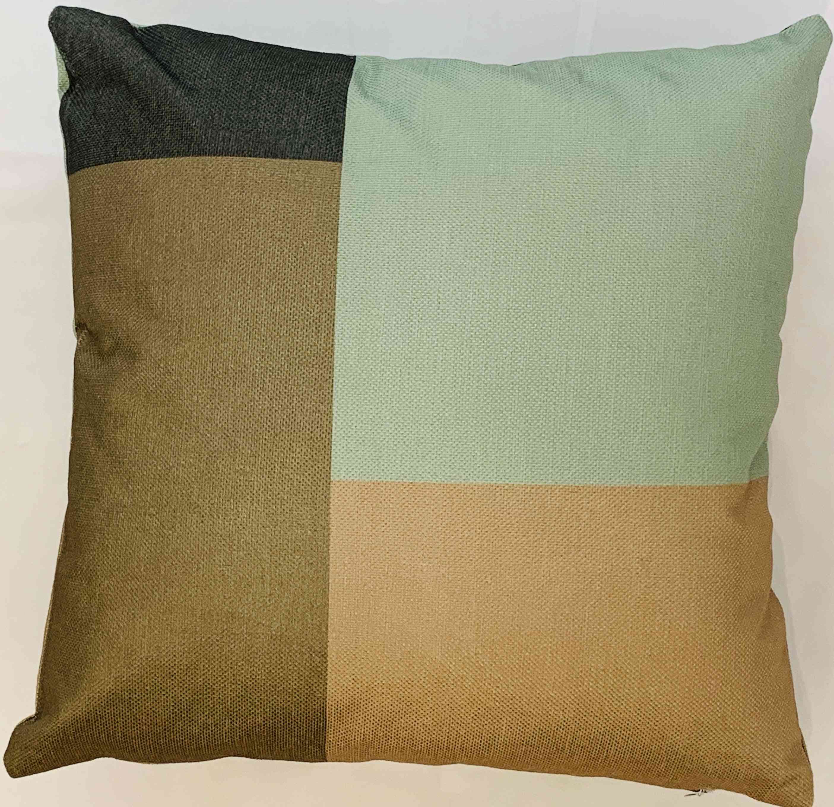 2 X Brown Blocks Cushion Covers
