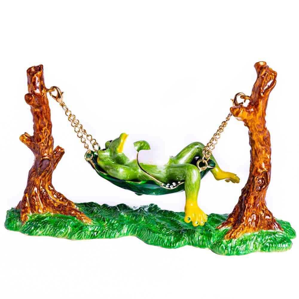 Frog Relaxing On Hammock - Trinket Box