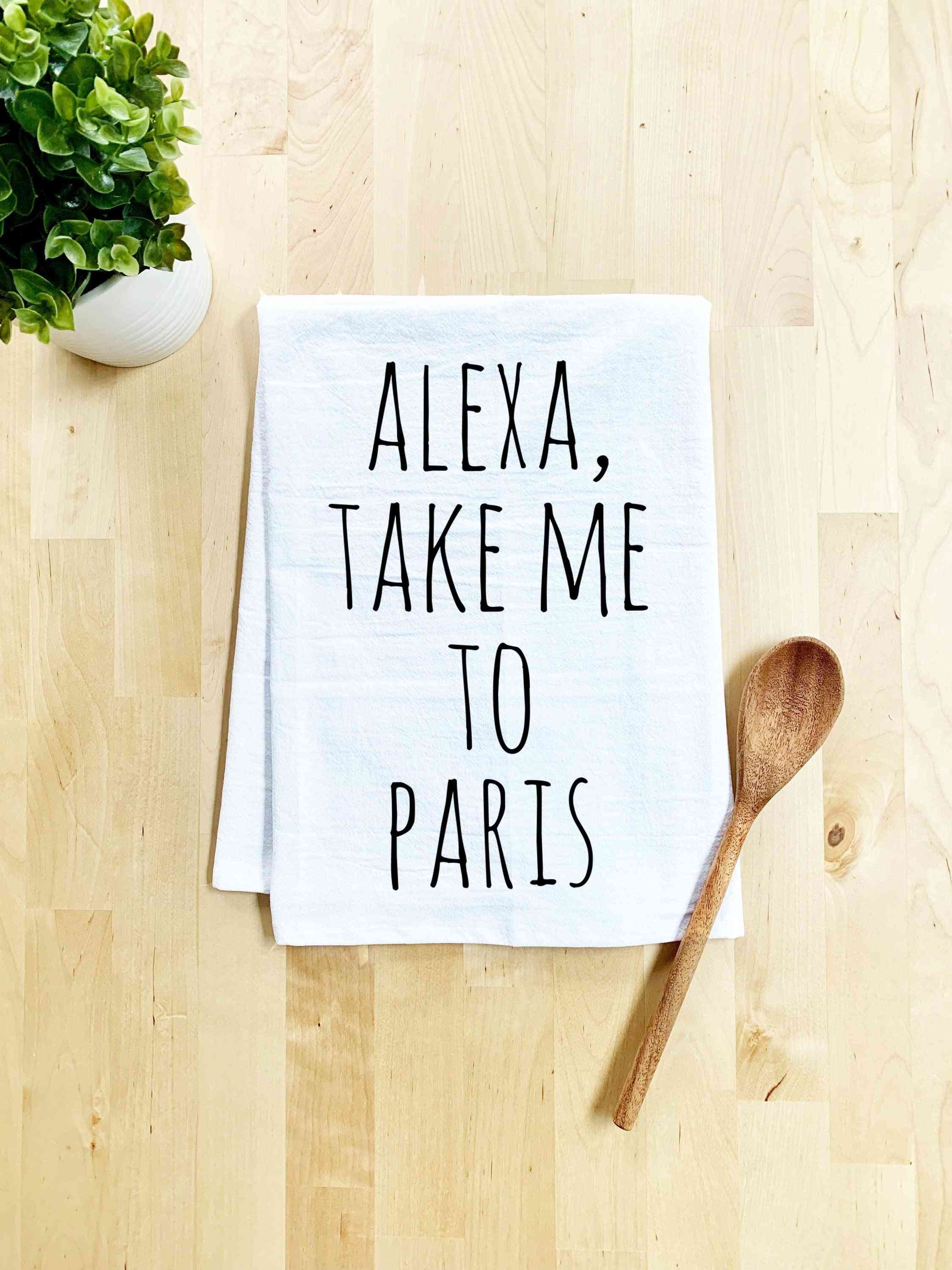 Alexa Take Me To Paris Dish Towel
