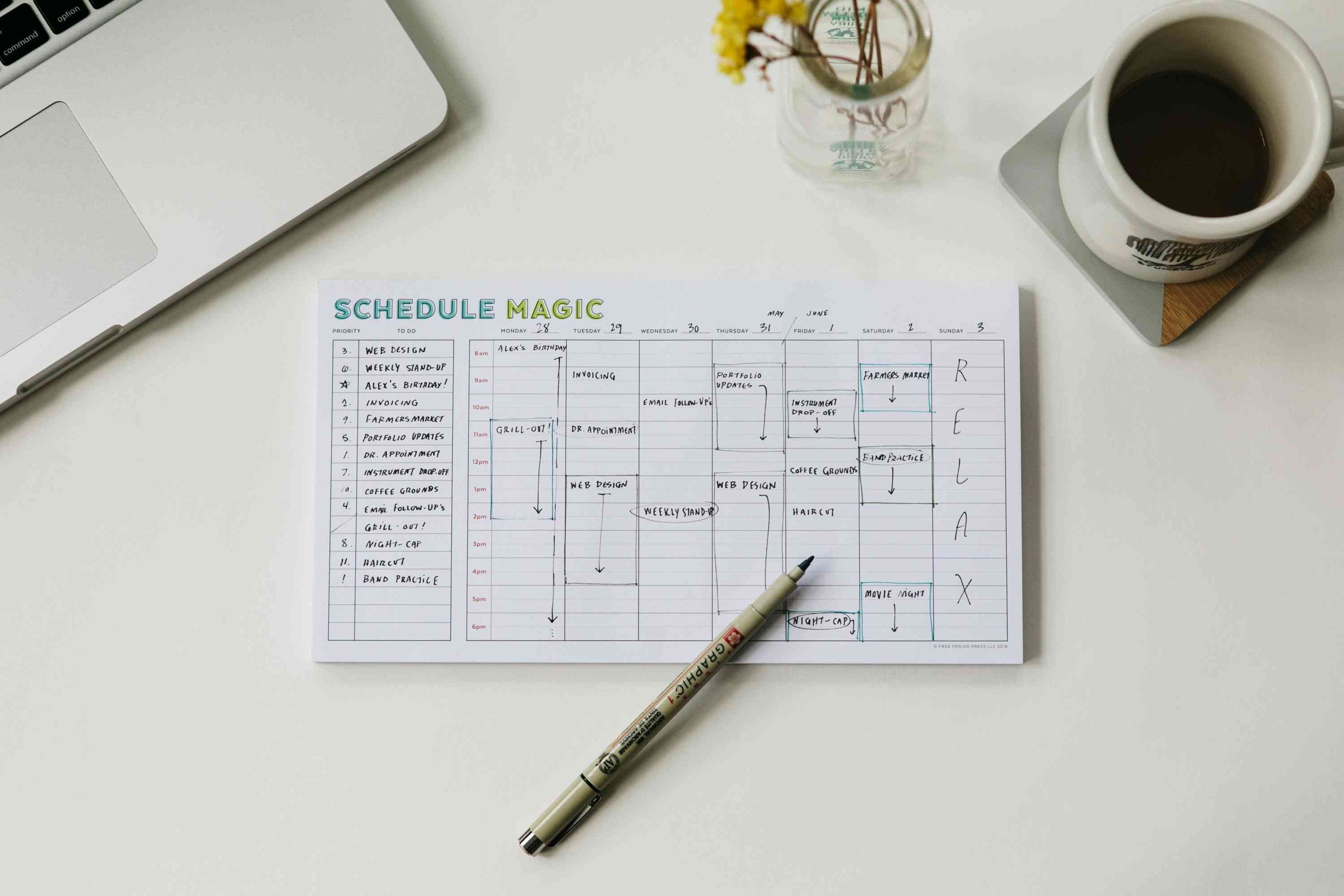 Weekly Schedule Magic To-do List - Notepad