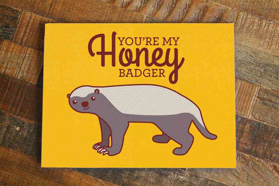 You Are My Honey Bad Bear Print Love Card