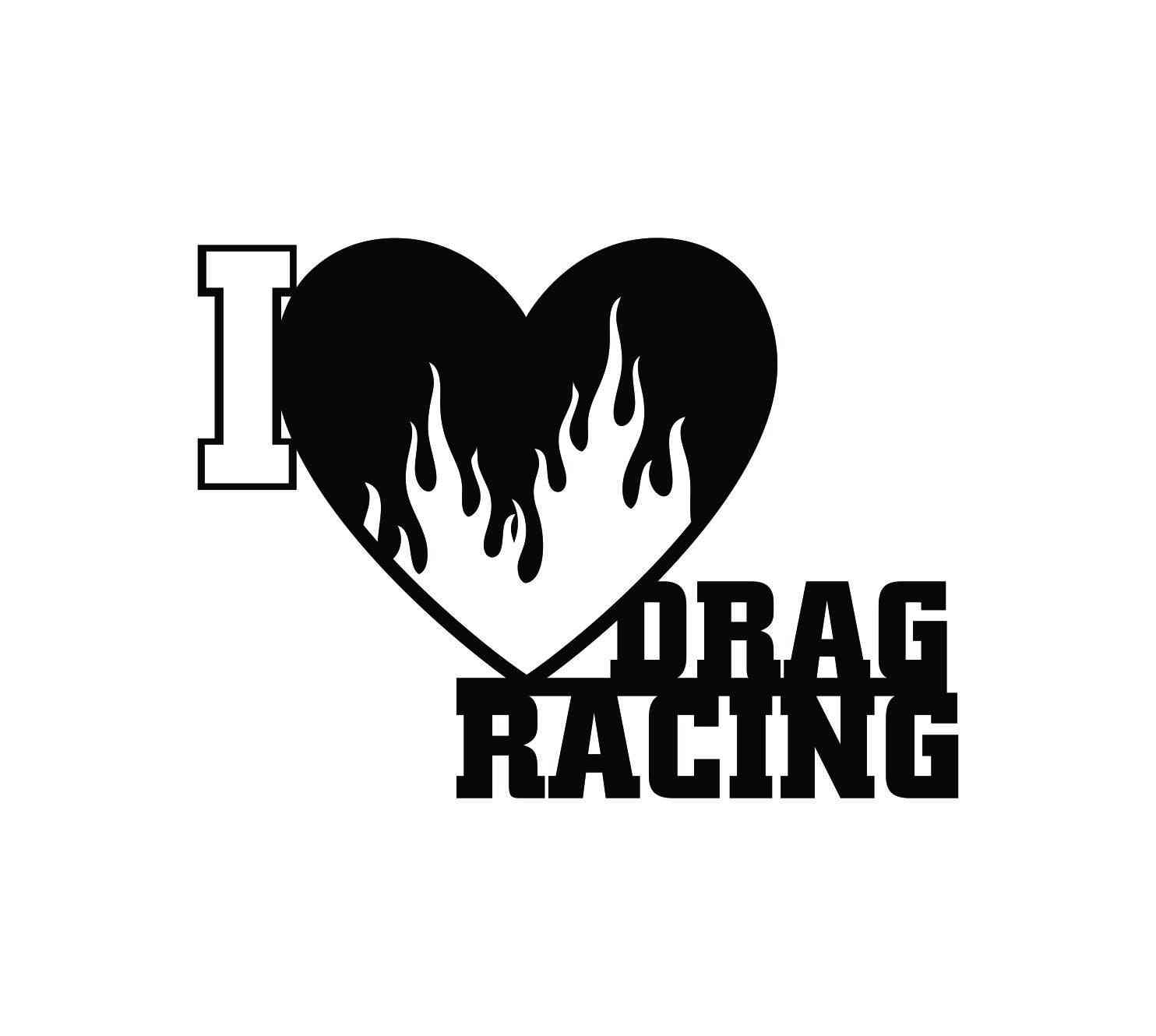 Jeg elsker drag racing tegn