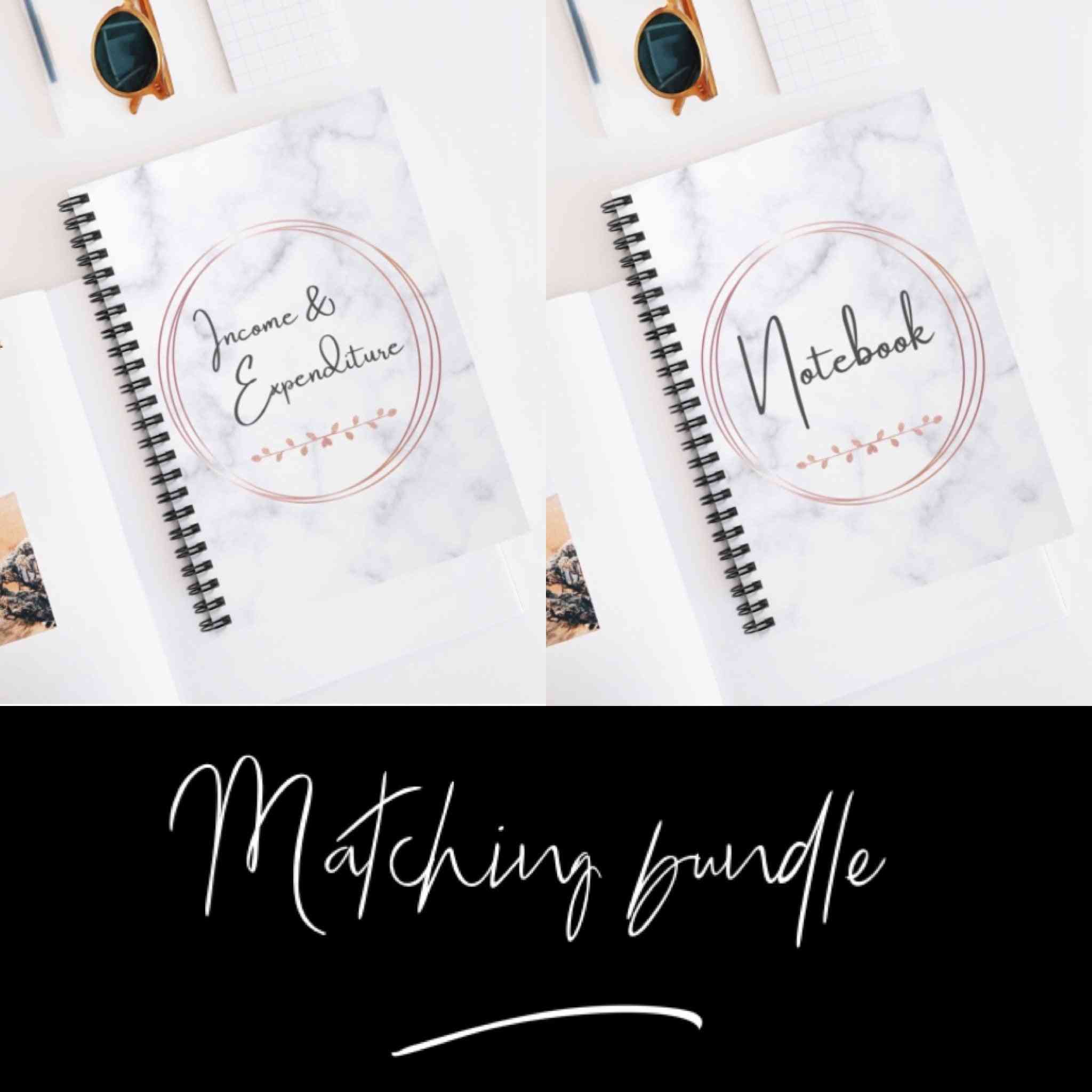 Matching Marble Income And Expenditure Notebook