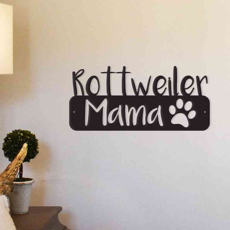 Rottweiler mama - décoration / décoration murale en métal