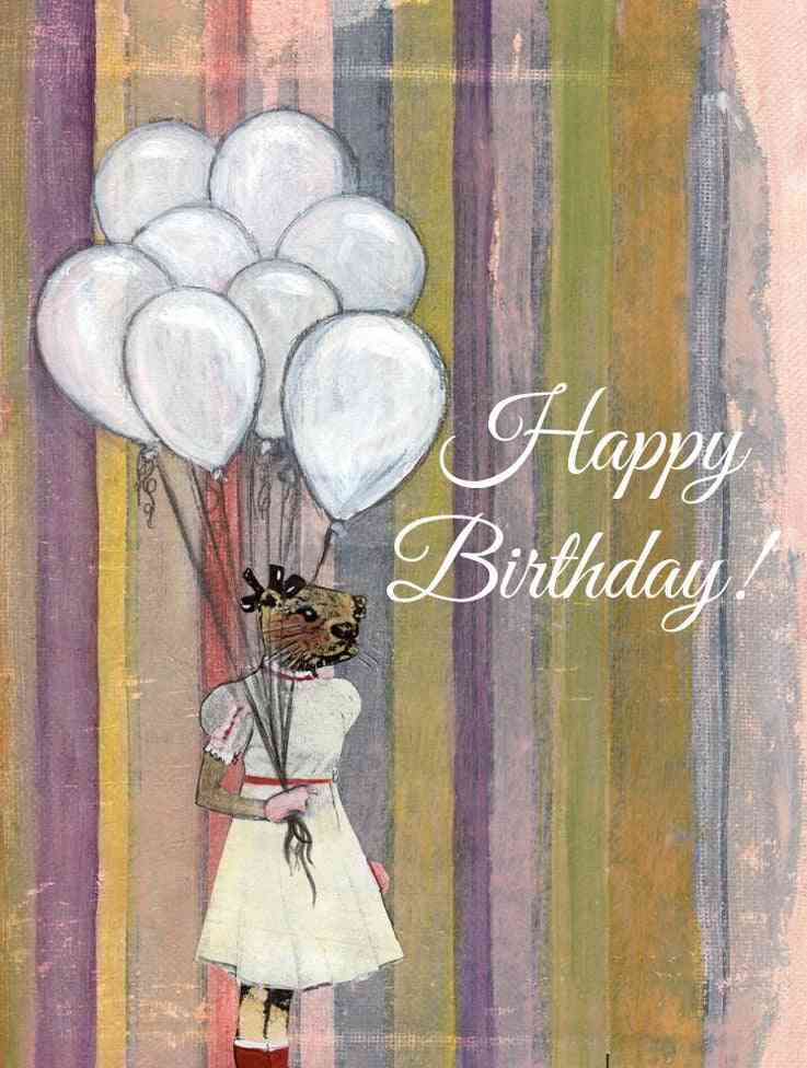 Balonowa wydra kartka urodzinowa