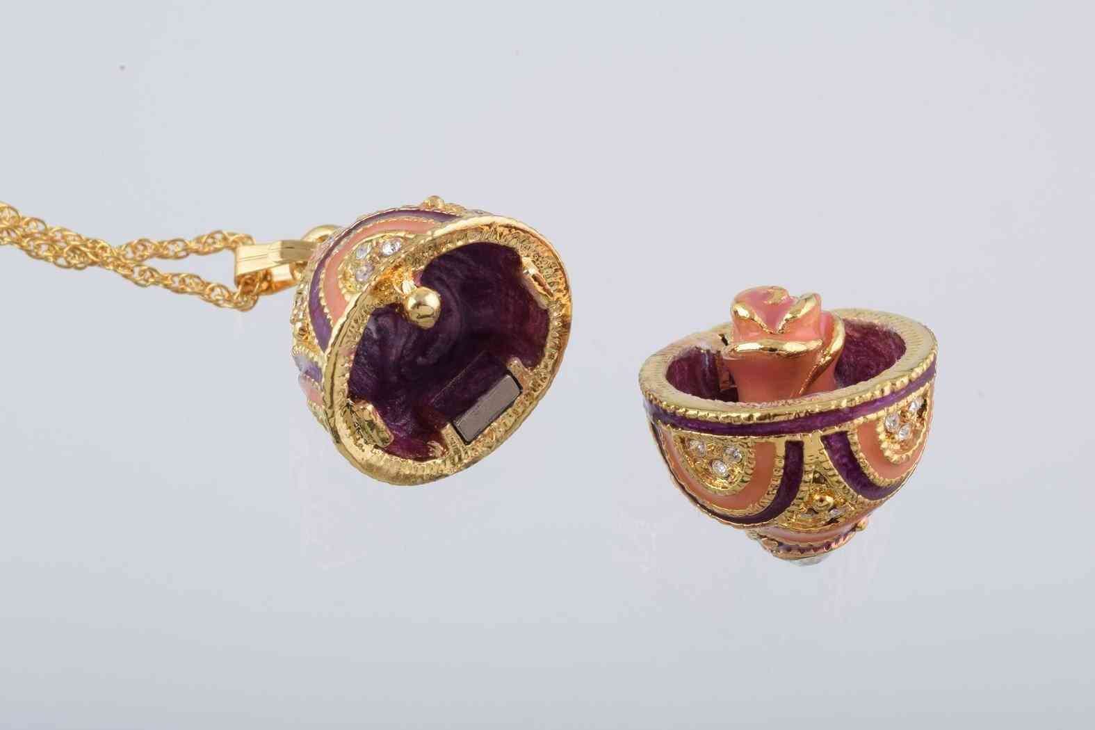 Purple & Peach Egg Pendant Necklace