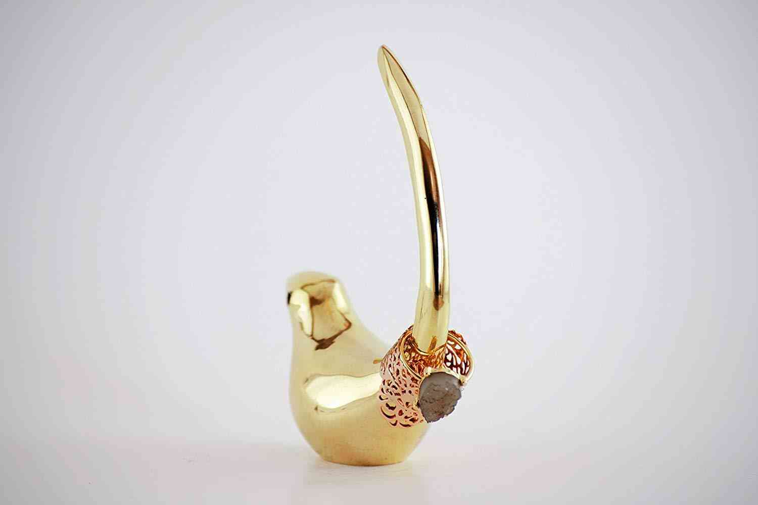 Ručno izrađene stolne figurice ptica - stalak s nakitom