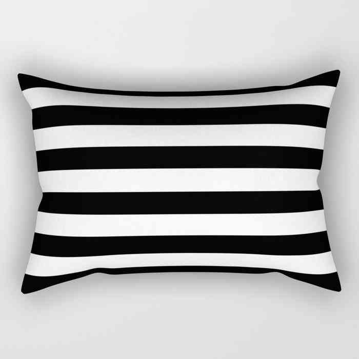 Black Lines Rectangle Pillow