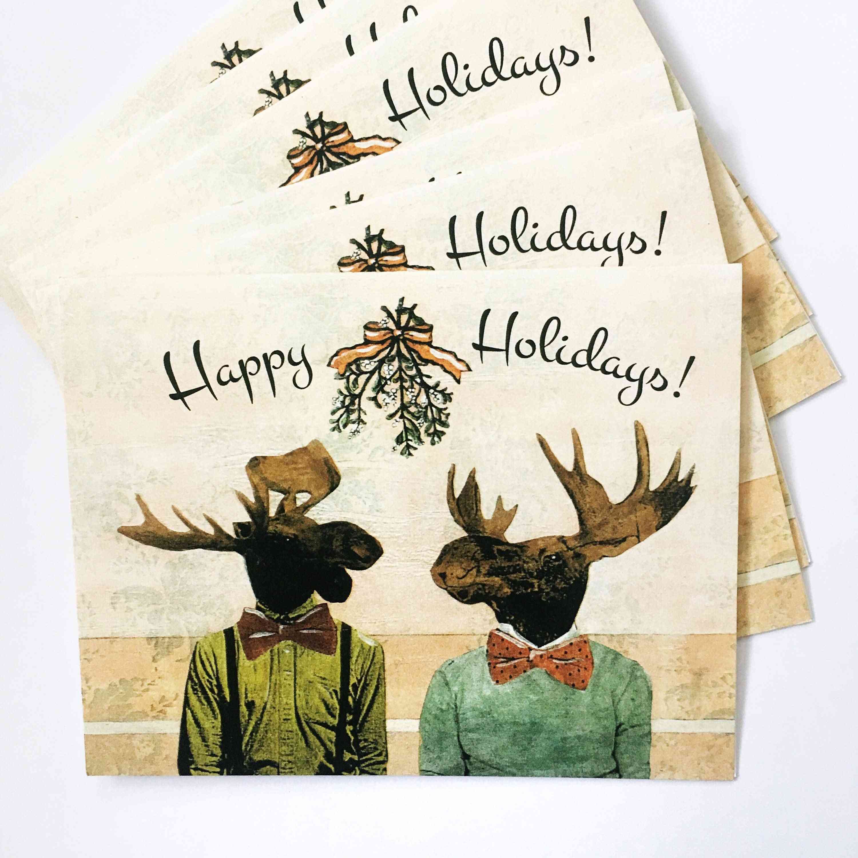 Gay Moose Holiday Card