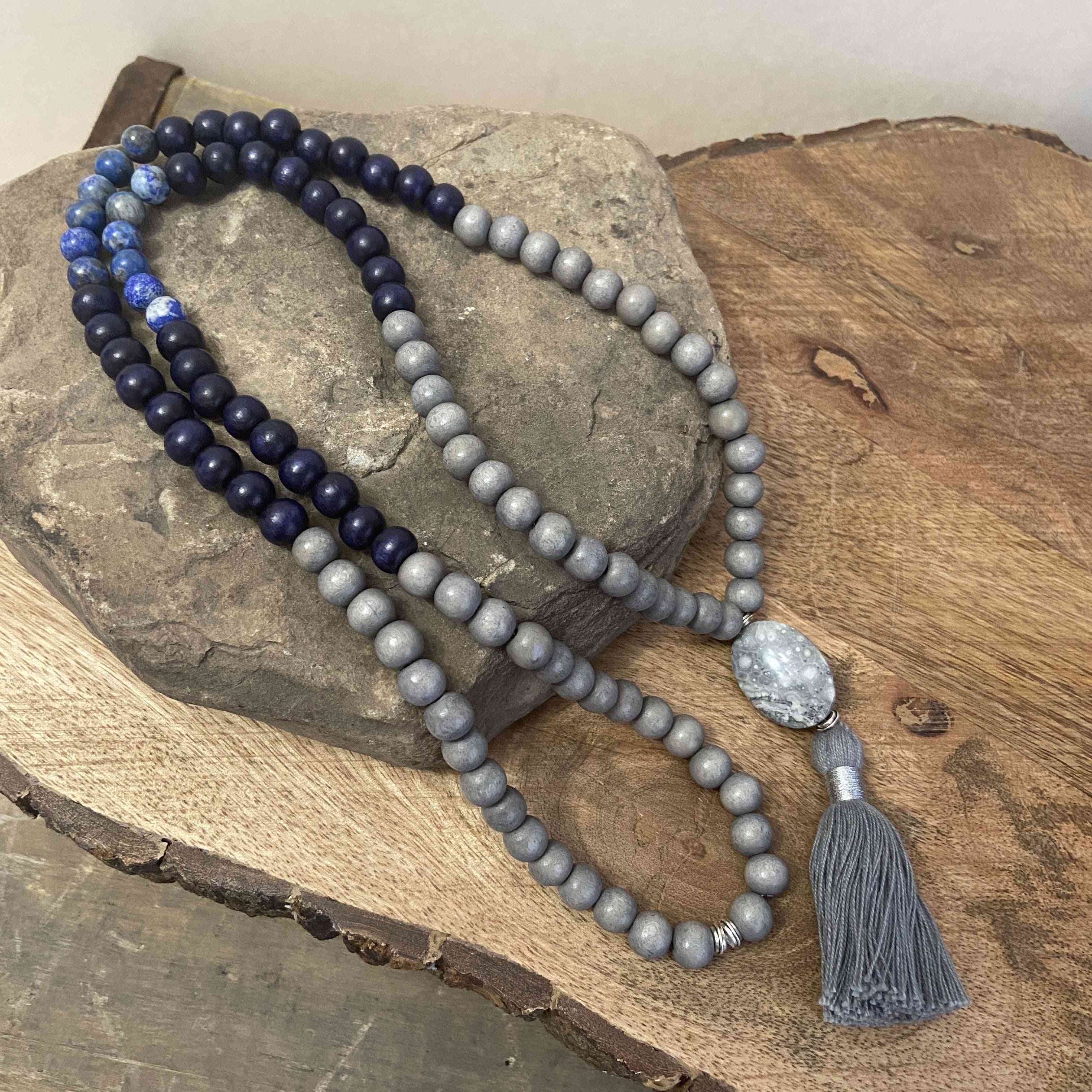 Wooden Beads And Stone Malas