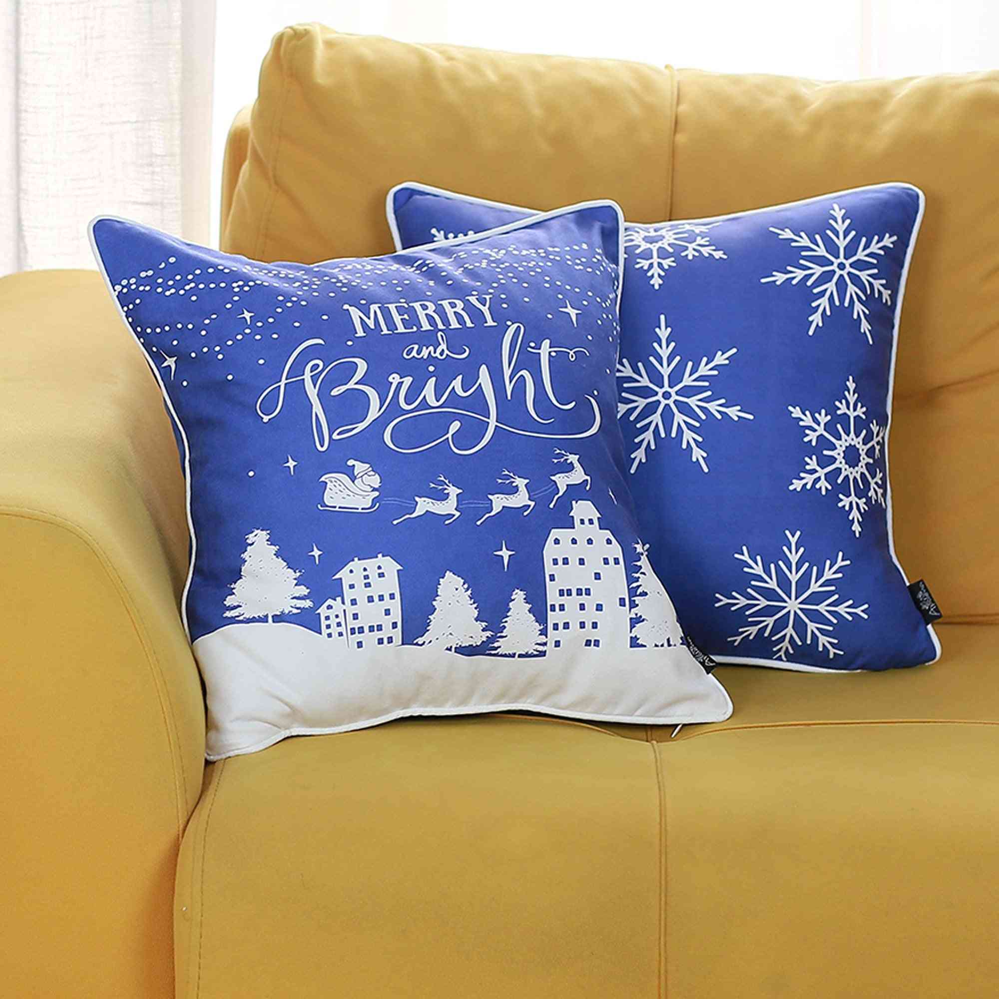 Merry And Bright Christmas Throw Pillow Cover