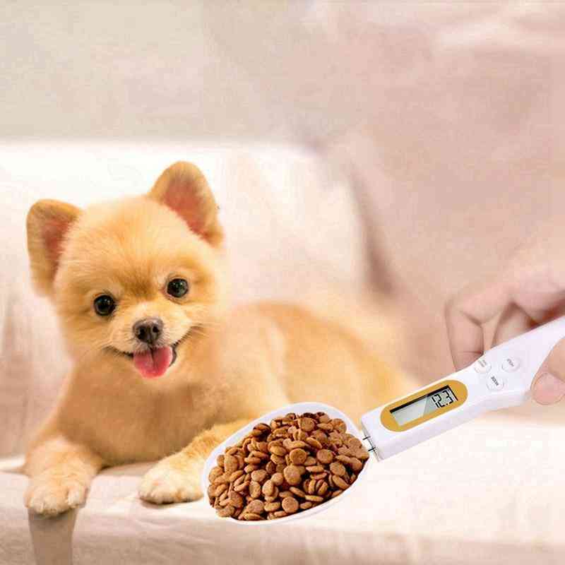 Cuchara dosificadora de alimentos para mascotas con pantalla LED
