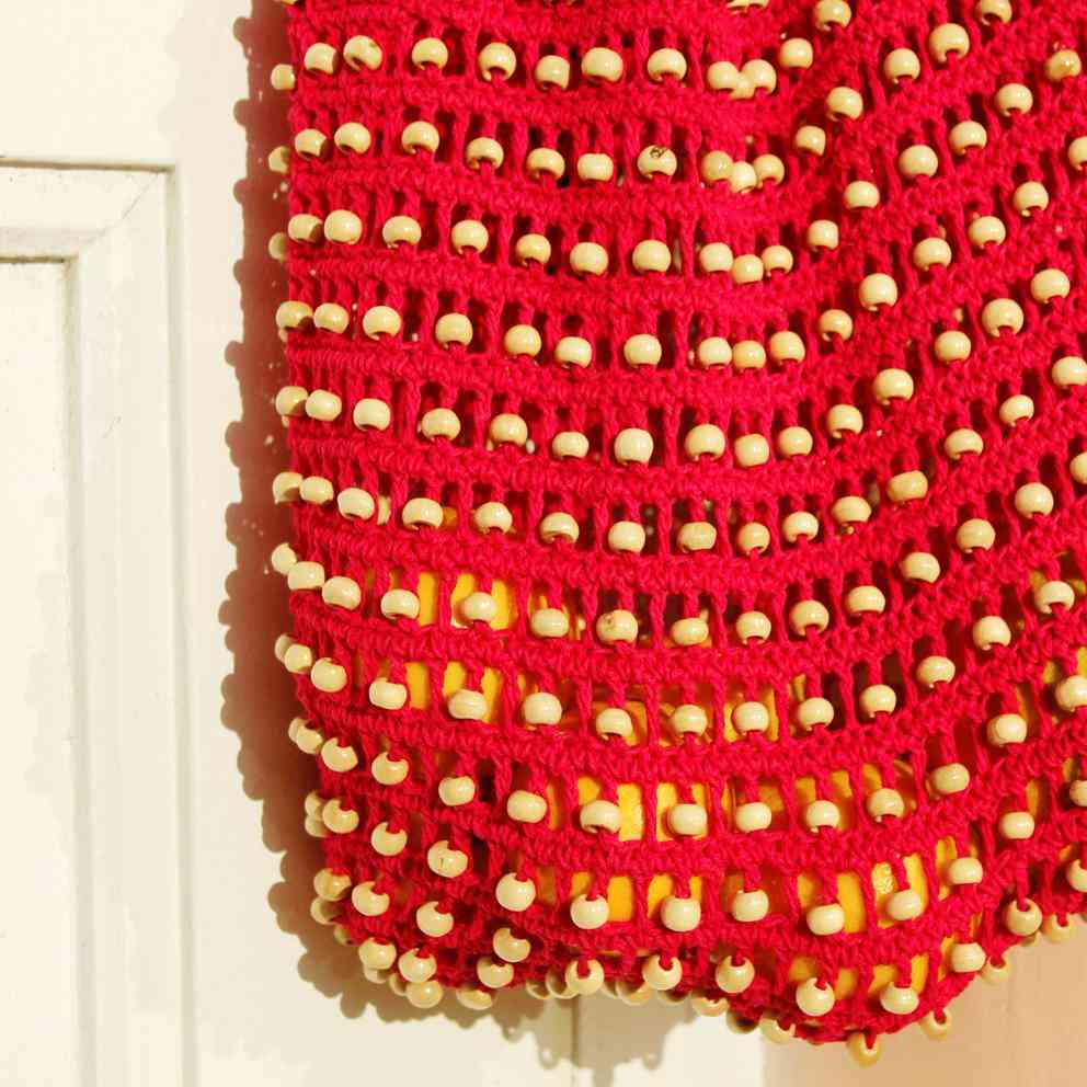 Wooden Crochet Beads Carry Bag
