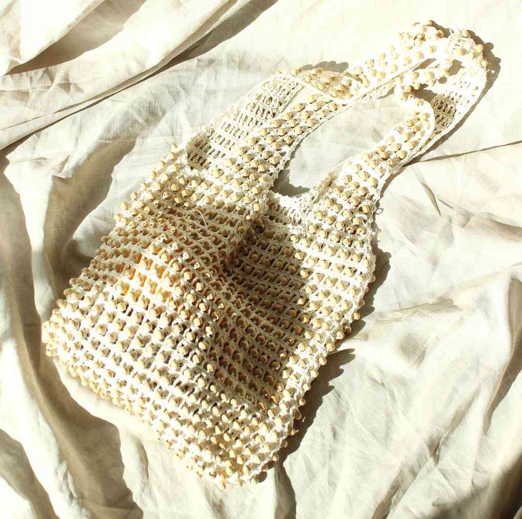 Karma Wooden Crochet Beads Bag