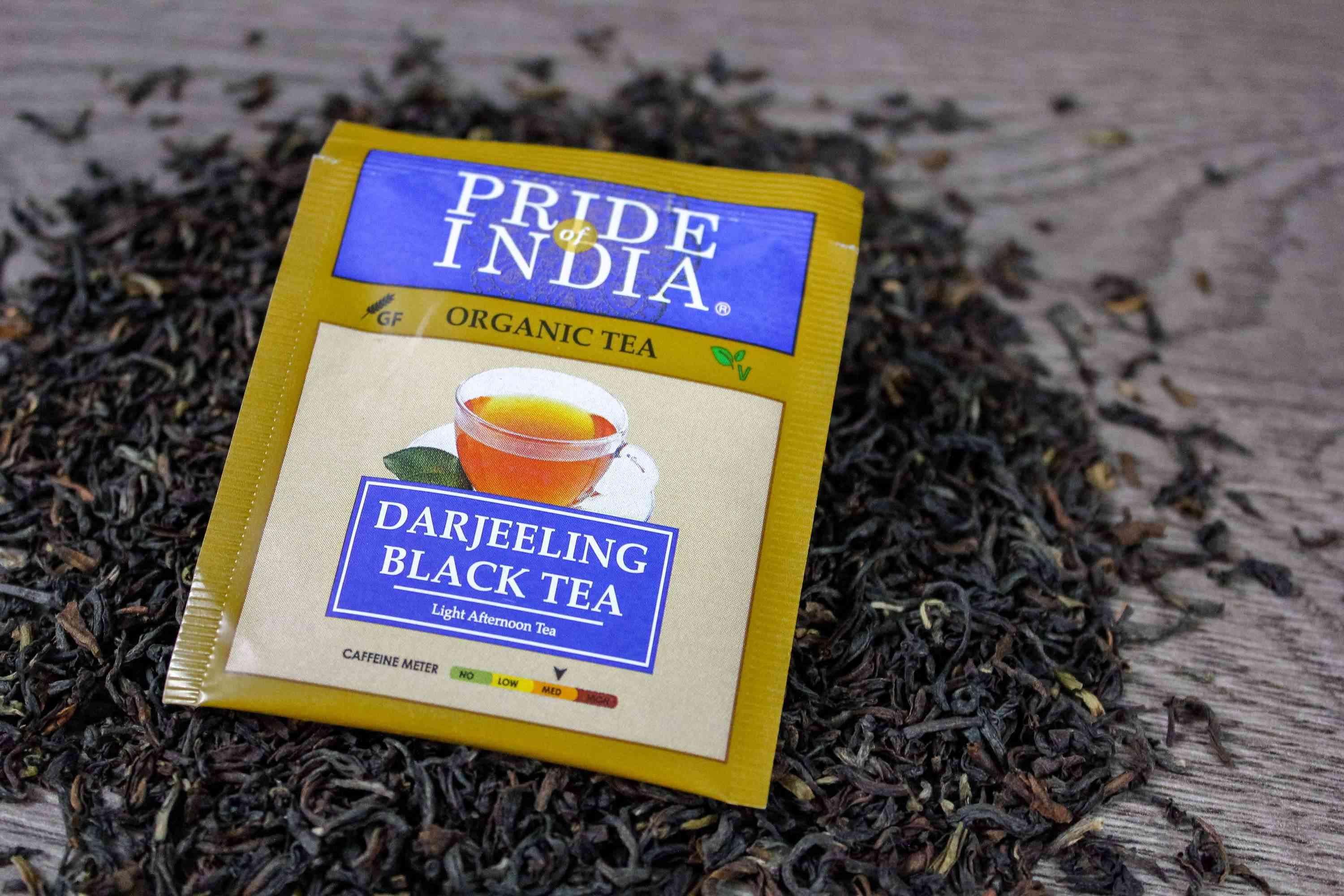 Bustine di tè nero pomeridiano darjeeling biologico