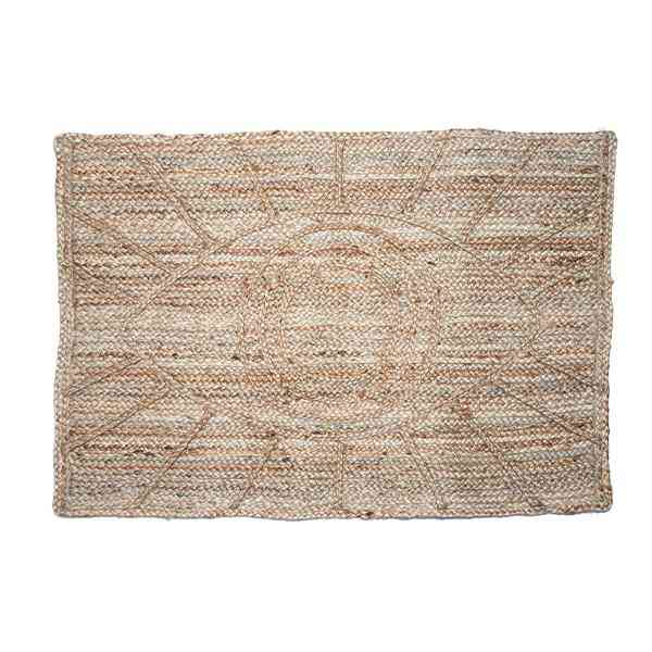 Hand-braided Bohemian Eye Design Jute Doormat