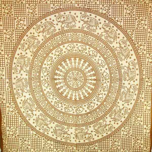 Bruin babyolifant mandala tapijt